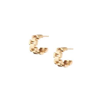 Aurate New York Panther Chain Link Hoop Earring In Yellow