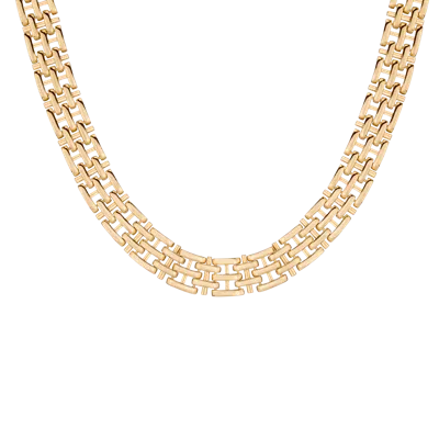 Aurate New York Panther Chain Link Necklace In Yellow