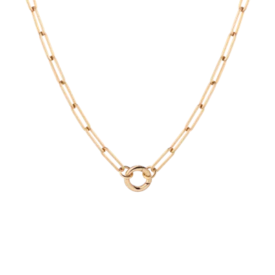 Aurate New York Paperclip Chain Charm Necklace - Small Bail In Yellow