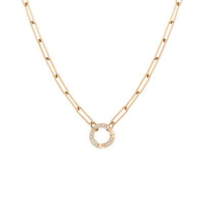 Aurate New York Paperclip Chain Charm Necklace - White Sapphire Bail