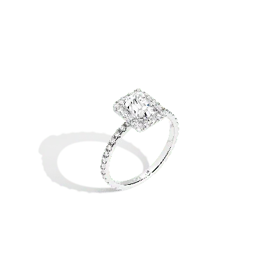 Aurate New York Pavé Emerald-cut Halo Diamond Ring (natural Diamond) In Rose