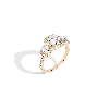 Aurate New York Pavé Emerald Tri-diamond Ring In Rose