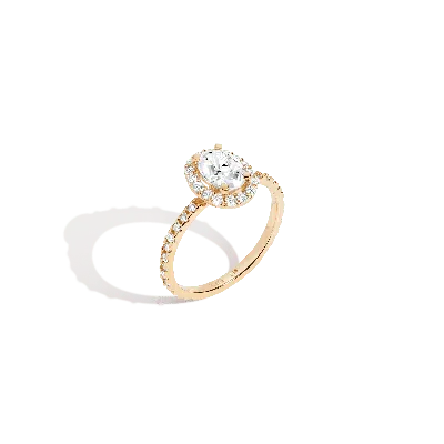 Aurate New York Pavé Oval-cut Halo Diamond Ring (natural Diamond) In Rose
