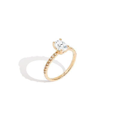 Aurate New York Pavé Oval-cut Solitaire Diamond Ring In Rose