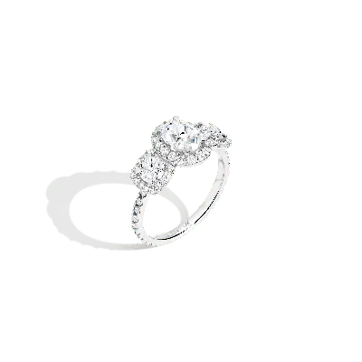 Aurate New York Pavé Oval-cut Tri-diamond Ring (natural Diamond) In Rose