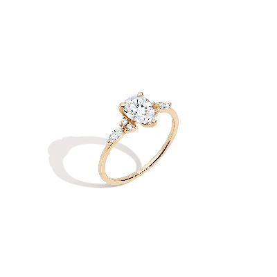 Aurate New York Pear Cut Floral Diamond Ring In Yellow
