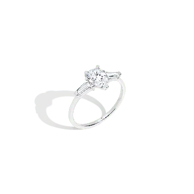 Aurate New York Pear Cut Tapered Baguette Diamond Ring (natural Diamond) In Rose