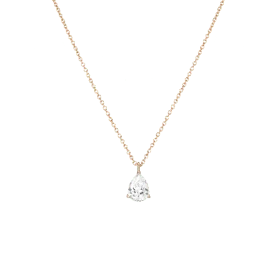Aurate New York Pear Gemstone Solitaire Necklace In Gold