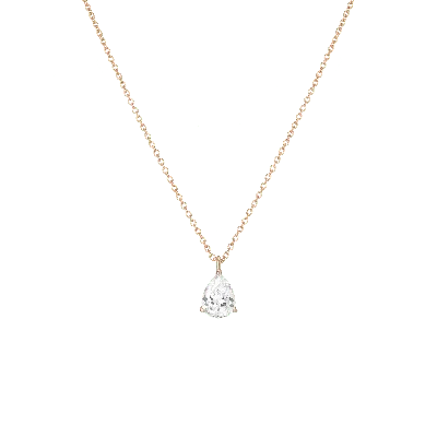 Aurate New York Pear Gemstone Solitaire Necklace In Yellow