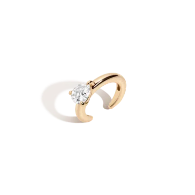 Aurate New York Pear Lab Grown White Sapphire Solitaire Ear Cuff In Yellow