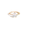 Aurate New York Pear Lab Grown White Sapphire Solitaire Pavé Ring In Yellow