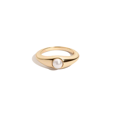 Aurate New York Pearl Bud Ring In White