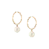 Aurate New York Pearl Hoop Earrings In Yellow