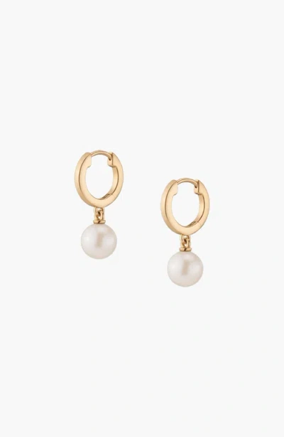 Aurate New York Pearl Huggie Earrings In Purple