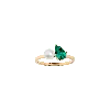 Aurate New York Pearl Toi Et Moi Ring - Green Emerald In Yellow