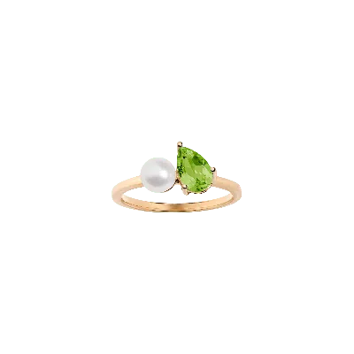 Aurate New York Pearl Toi Et Moi Ring - Green Peridot In Rose
