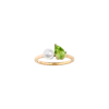 Aurate New York Pearl Toi Et Moi Ring - Green Peridot In White
