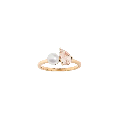 Aurate New York Pearl Toi Et Moi Ring - Pink Morganite In Yellow