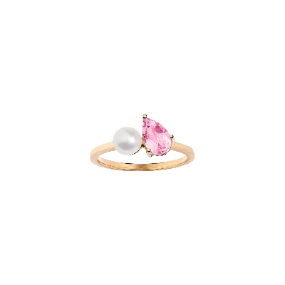 Aurate New York Pearl Toi Et Moi Ring - Pink Sapphire In Rose
