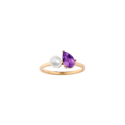 Aurate New York Pearl Toi Et Moi Ring - Purple Amethyst In White