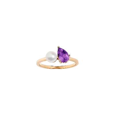 Aurate New York Pearl Toi Et Moi Ring - Purple Amethyst In Yellow