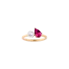 Aurate New York Pearl Toi Et Moi Ring - Red Ruby In White