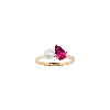 Aurate New York Pearl Toi Et Moi Ring - Red Ruby In Yellow