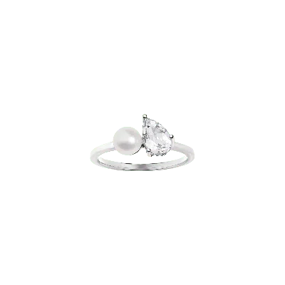 Aurate New York Pearl Toi Et Moi Ring - White Sapphire