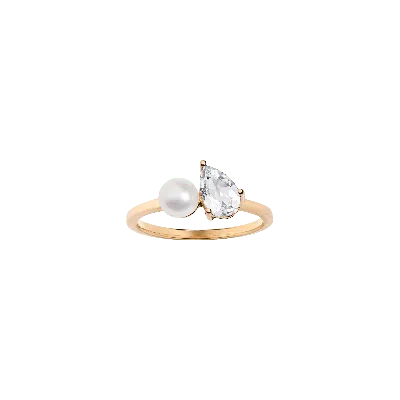 Aurate New York Pearl Toi Et Moi Ring - White Sapphire In Yellow