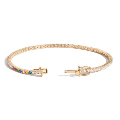 Aurate New York Personalized Lab Grown Diamond Tennis Bracelet In Gold