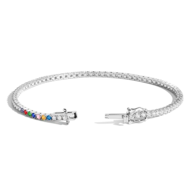 Aurate New York Personalized Lab Grown Diamond Tennis Bracelet In White