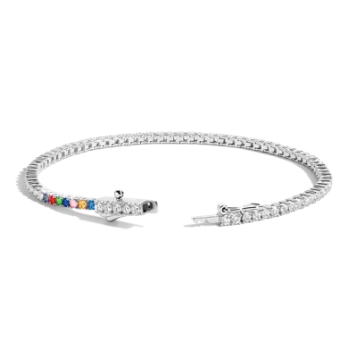 Aurate New York Personalized Lab Grown White Sapphire Tennis Bracelet
