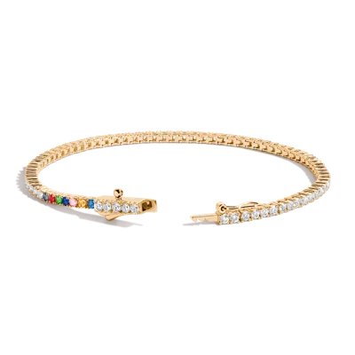 AURATE NEW YORK AURATE NEW YORK PERSONALIZED LAB GROWN WHITE SAPPHIRE TENNIS BRACELET