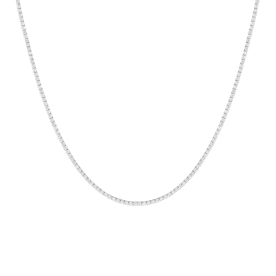 Aurate New York Petite Lab Grown White Sapphire Tennis Necklace
