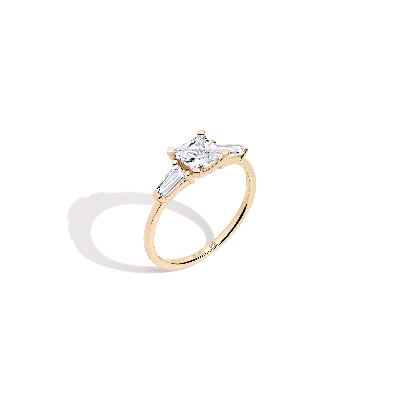 Aurate New York Princess Cut Tapered Baguette Diamond Ring (natural Diamond) In Rose