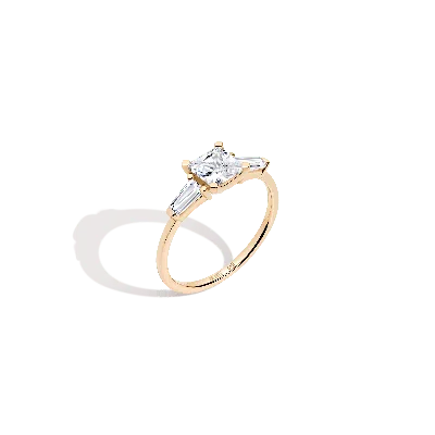 Aurate New York Princess Cut Tapered Baguette Diamond Ring In Yellow