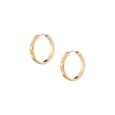 Aurate New York Quilted Gold Hoops In Yellow