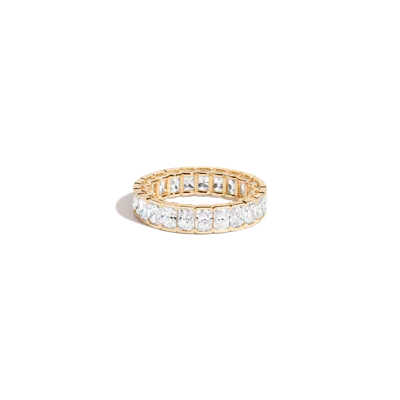 Aurate New York Radiant Lab Grown Diamond Semi-bezel Eternity Ring In Rose