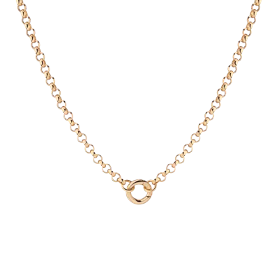 Aurate New York Rolo Chain Charm Necklace - Small Bail In Yellow