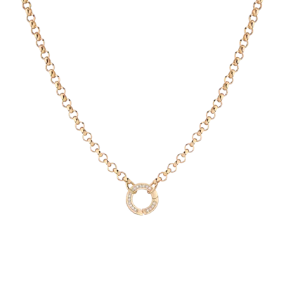 Aurate New York Rolo Chain Charm Necklace - White Sapphire Bail In Red