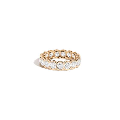 Aurate New York Round Lab Grown Diamond Semi-bezel Eternity Ring In Yellow