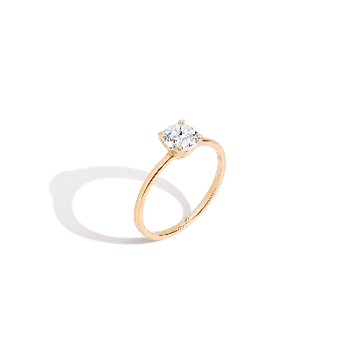 Aurate New York Round Solitaire Diamond Ring In Yellow