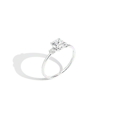 Aurate New York Round Tri-diamond Ring (natural Diamond) In Rose