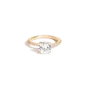 Aurate New York Round Lab Grown White Sapphire Solitaire Pavé Ring In Yellow