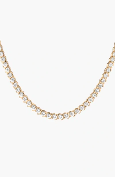Aurate New York S Estate Lab Grown White Sapphire Tennis Necklace In Metallic