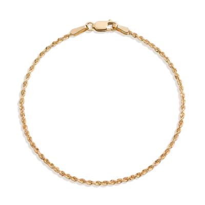 Aurate New York Small Rope Chain Bracelet In Yellow