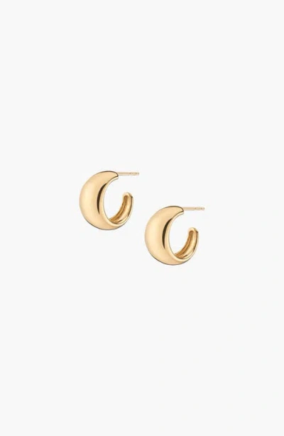 Aurate New York Gold Smooth Arch Hoops Small In Yellow