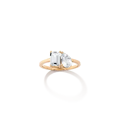 Aurate New York Toi Et Moi Gemstone Classic Ring - Purple Amethyst & Green Emerald In Gold