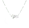 Aurate New York Toi Et Moi Gemstone Heirloom Necklace - Green Emerald & Garnet In White