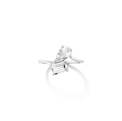 Aurate New York Toi Et Moi Gemstone Heirloom Ring - White Topaz & Garnet
